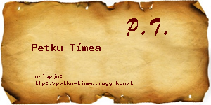 Petku Tímea névjegykártya
